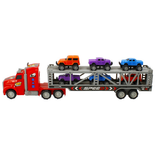 Tractor Trailer Truck & 6 Small Cars 3+