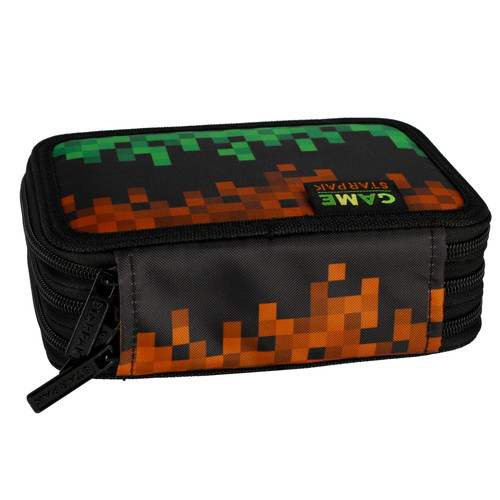 Pencil Case with 3 Zippers & School Accessories Pixel Game