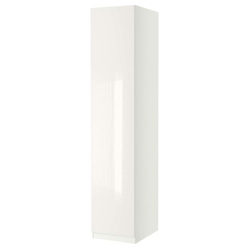 PAX / FARDAL Wardrobe with 1 door, white/high-gloss/white, 50x60x236 cm