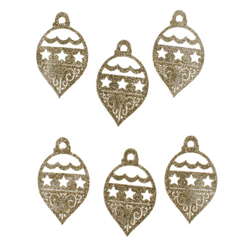 Craft Christmas Self-Adhesive Decoration Set Christmas Baubles 6pcs, gold