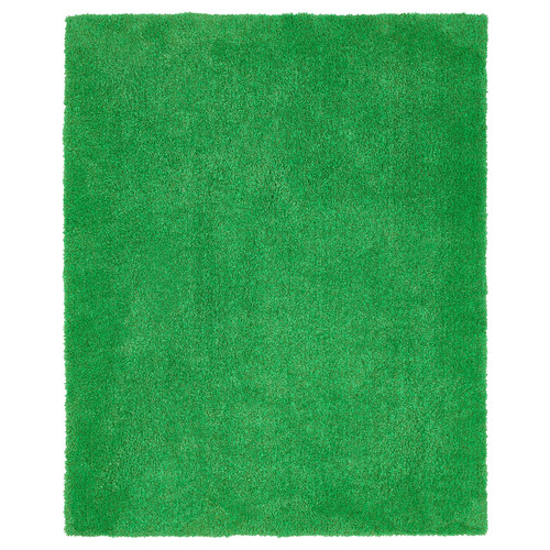 SKOGSDUVA Rug, high pile, green, 133x160 cm