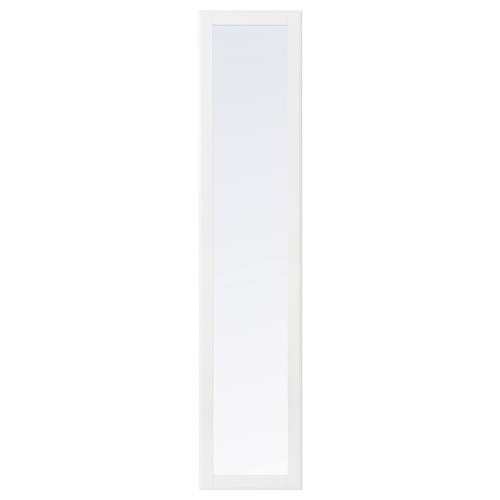 TYSSEDAL Door with hinges, white, mirror glass, 50x195 cm