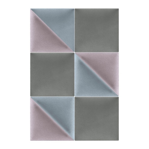 Upholstered Wall Panel Triangle Stegu Mollis 30x30cm 2pcs, light blue