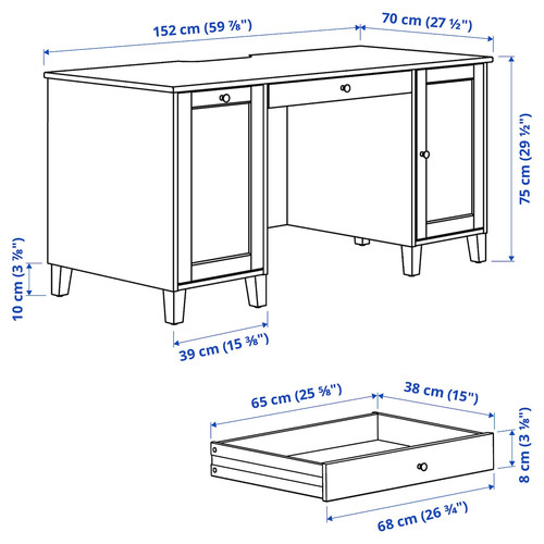 IDANÄS Desk, white, 152x70 cm