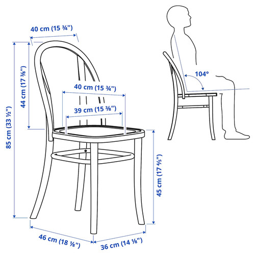 NORDVIKEN / SKOGSBO Table and 2 chairs, black/dark brown, 74/104 cm
