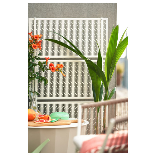 LUNGÖN Privacy screen, off-white indoor /outdoor, 140x80x40 cm