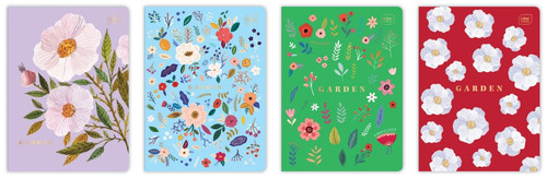 Notebook A5 60 Pages Lined Garden 10pcs, assorted