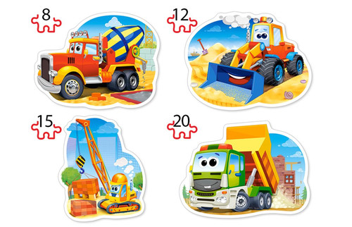 Castorand 4x Contour Puzzle Construction Vehicles 4+