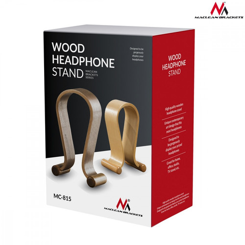 Maclean Headphones Stand Wooden Light Oak MC-815O