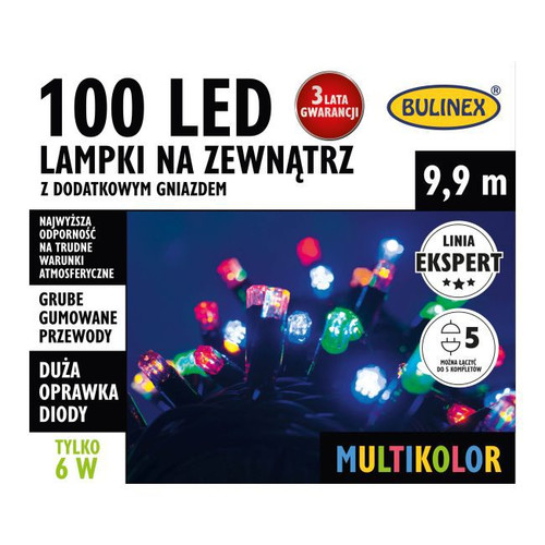 Christmas Lights 100 LED Bulinex 9.9 m, outdoor, multicolour