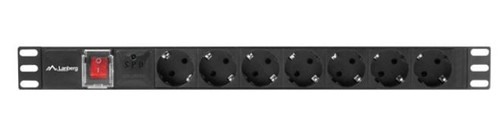 Lanberg Power Strip Rack PDU 1U 7x Schuko 2m 10A, black