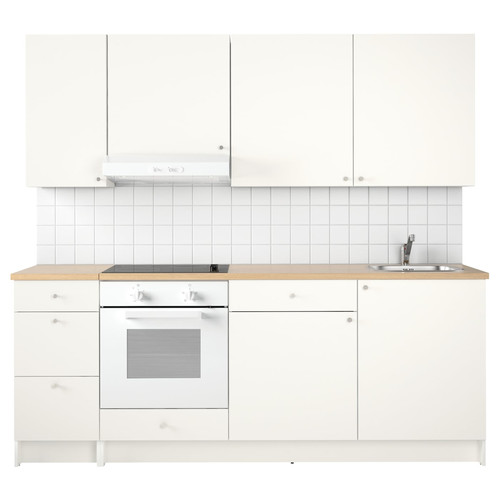 KNOXHULT Kitchen, white, 220x61x220 cm