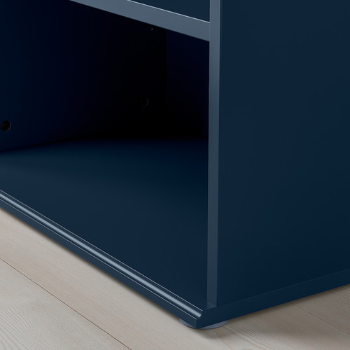 SKRUVBY TV storage combination, black-blue, 216x38x140 cm