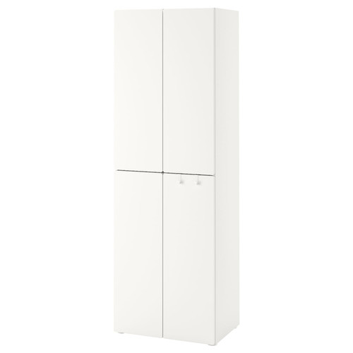 SMÅSTAD / PLATSA Wardrobe, white white/with 2 clothes rails, 60x42x181 cm