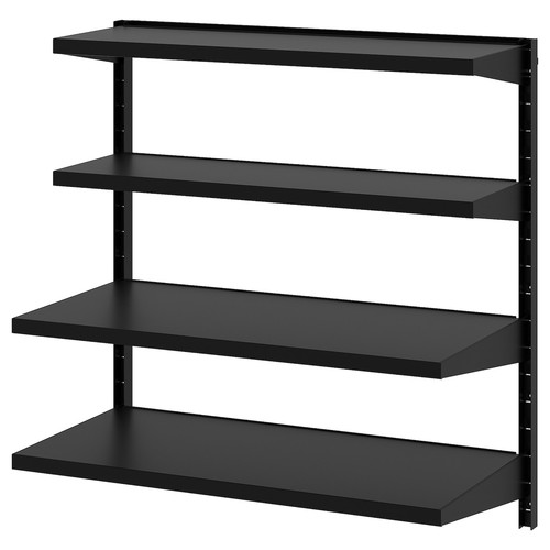 BROR Wall shelf combination, black, 88x30/45x90 cm