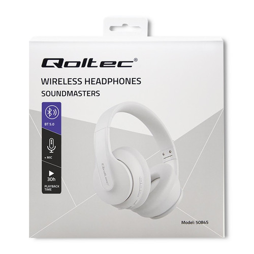 Qoltec Wireless Headphones with Microphone, BT 5.0 AB