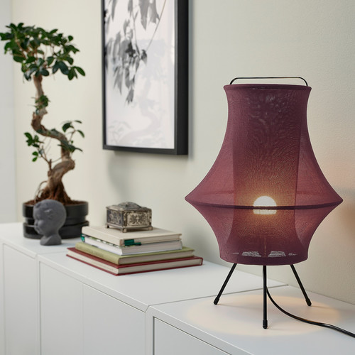 FYXNÄS Table lamp, dark red, 44 cm