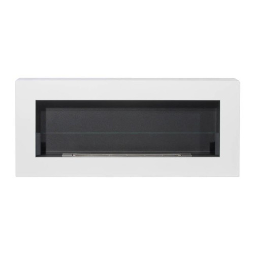 Wall-mounted Biofireplace Box with Glass 900 x 400 mm, white