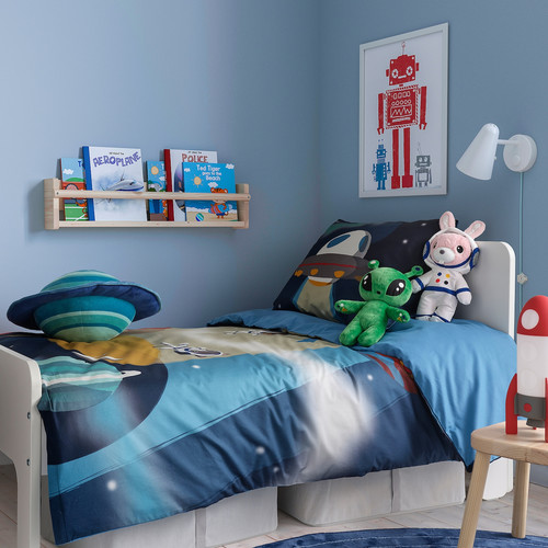 AFTONSPARV Duvet cover and pillowcase, space/blue, 150x200/50x60 cm