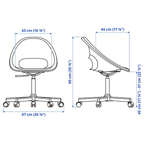 LOBERGET / MALSKÄR Swivel chair, white