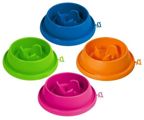 Dog Bowl Slow Food Size 2 25.5x6.5cm, 1pc, assorted colours