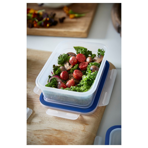 IKEA 365+ Food container with lid, rectangular/plastic, 1.0 l