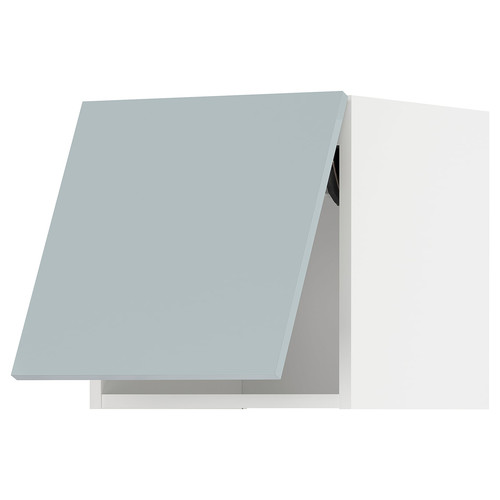 METOD Wall cabinet horizontal w push-open, white/Kallarp light grey-blue, 40x40 cm