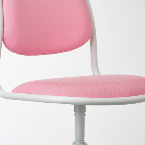 ÖRFJÄLL Children's desk chair, white, Vissle pink