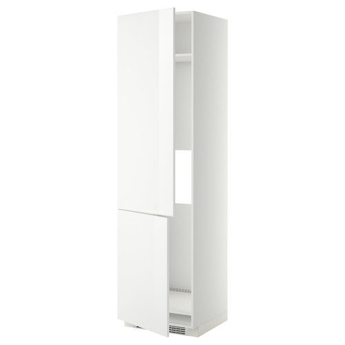 METOD High cab f fridge/freezer w 2 doors, white, Ringhult white, 60x60x220 cm