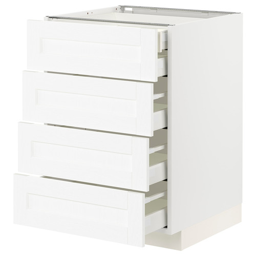 METOD / MAXIMERA Base cb 4 frnts/2 low/3 md drwrs, Enköping/white wood effect, 60x60 cm