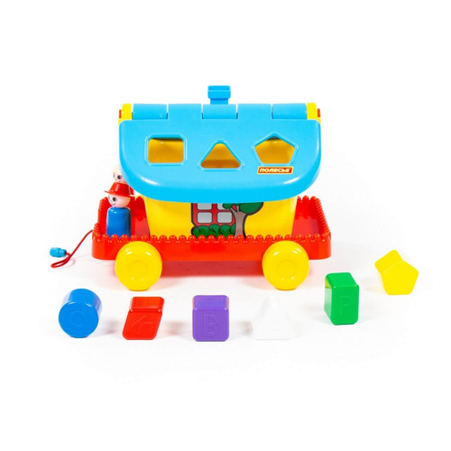 Educational Toy Shape Sorter House on Wheels 12m+