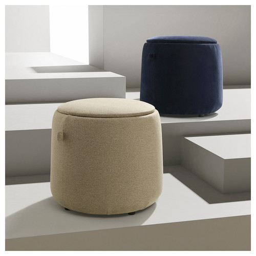 JÄRRESTAD Pouffe, with storage/Tonerud dark beige