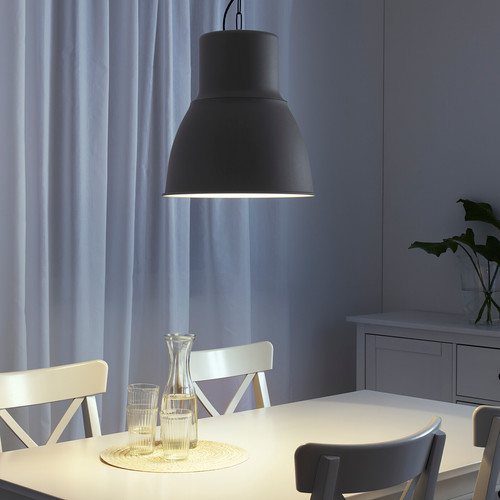 HEKTAR Pendant lamp, dark grey, 38 cm