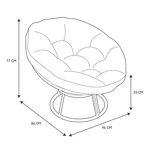 Outdoor Armchair Cancun, swivel, black, natural