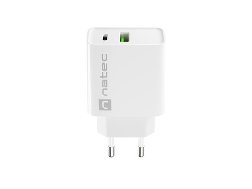 Natec USB Charger Ribera EU Plug 1x USB-A USB-C