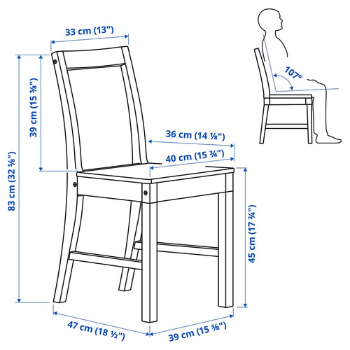 PINNTORP / PINNTORP Table and 4 chairs, light brown stained red stained/red stained, 125 cm