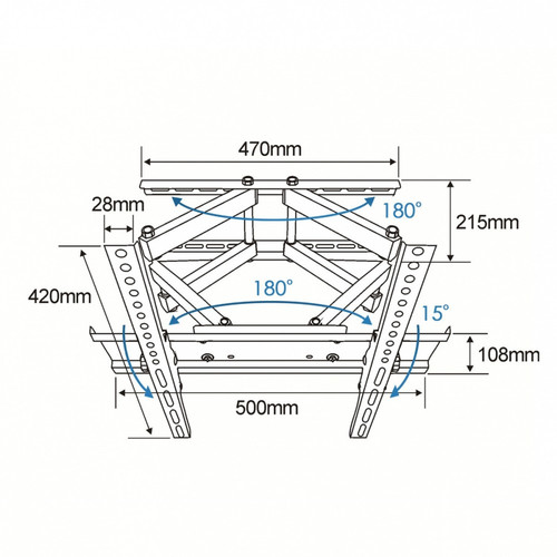 TB TV Wall Mount 26-55" 55kg VESA 400x400 TB-43P