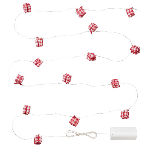 STRÅLA LED lighting chain with 15 lights, battery-operated/gift box