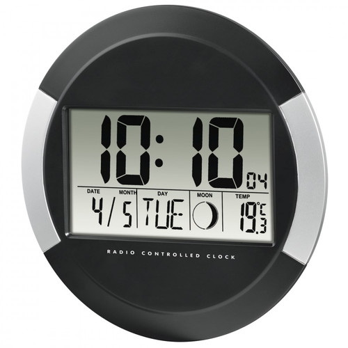 Hama Radio-Controlled DCF Wall Clock PP-245, black