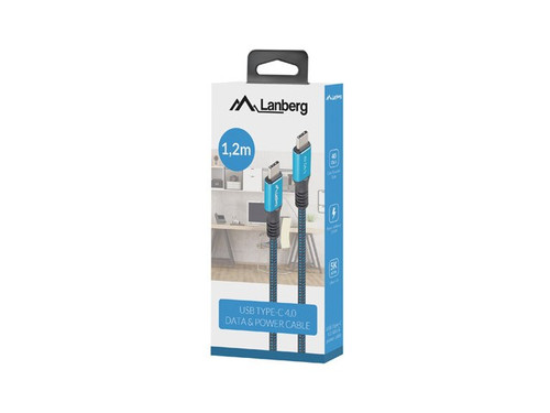 Lanberg Cable USB-C M/M USB4 1.2m 100W 8K 60Hz, black-blue