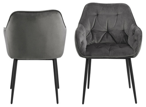 Chair Brooke, velvet, grey