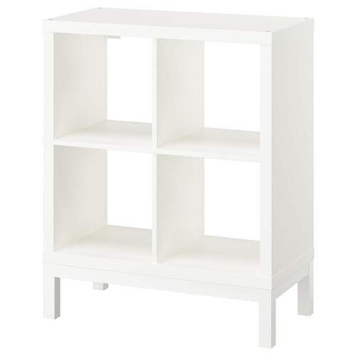 KALLAX Shelving unit with underframe, white/white, 77x94 cm