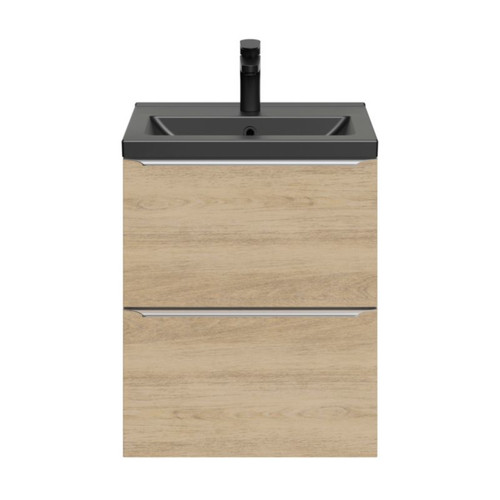 Goodhome Wall-mounted Basin Cabinet Imandra Slim 50cm, oak