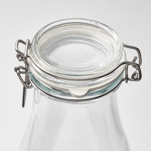 KORKEN Bottle shaped jar with lid, clear glass, 1.4 l