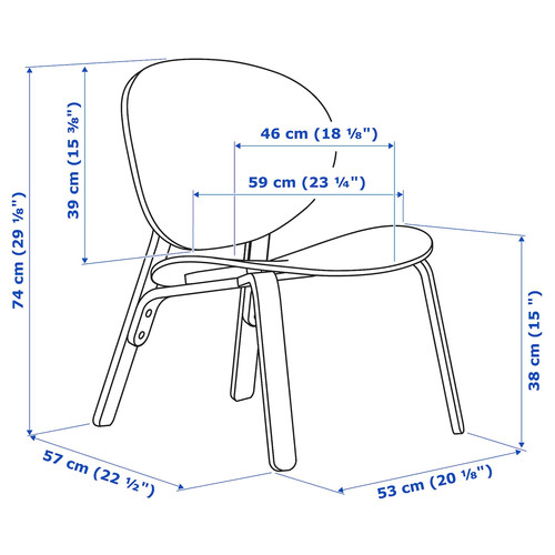 FRÖSET Easy chair, white stained oak veneer