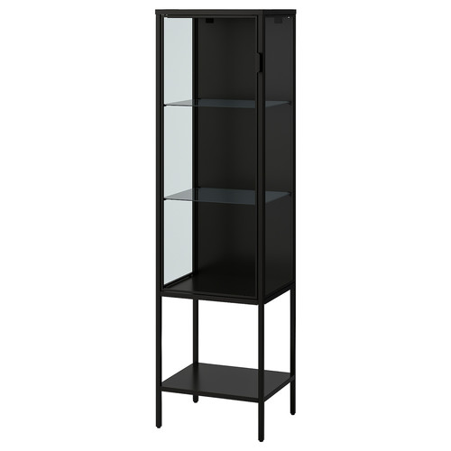 RUDSTA Glass-door cabinet, anthracite, 42x37x155 cm