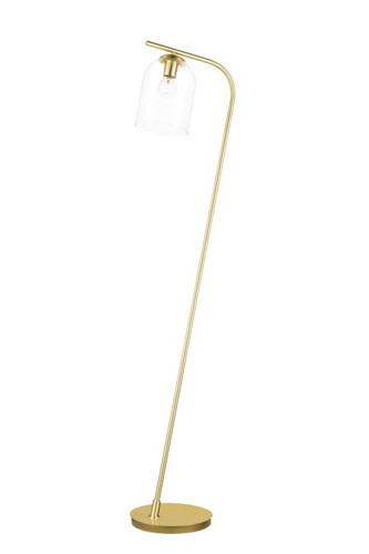 GoodHome Floor Lamp Thestias E27, transparent/brass