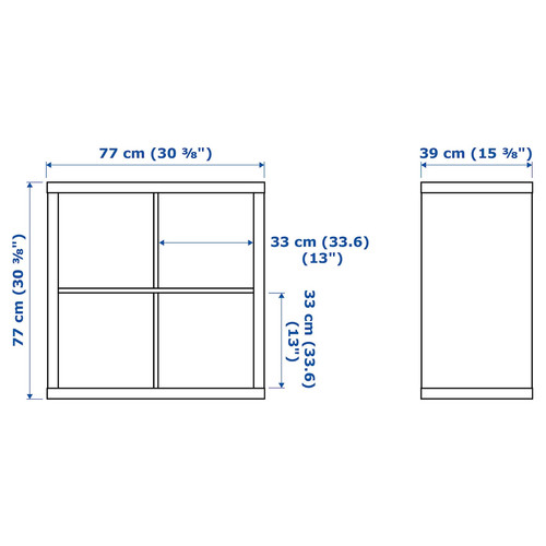 KALLAX Shelving unit with doors, white stained oak effect, 77x77 cm