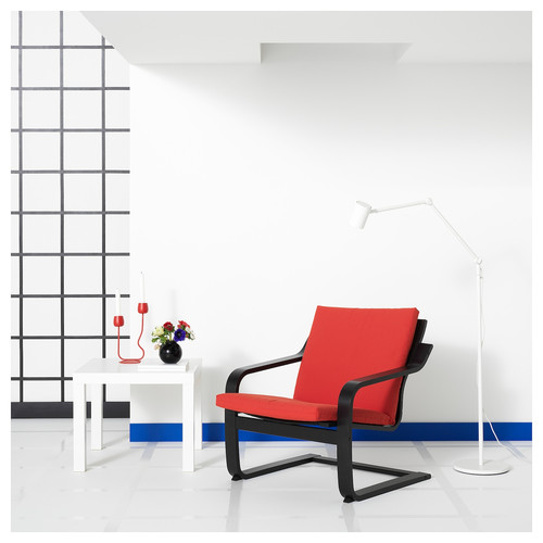 POÄNG Low-back armchair, black/Vissle red