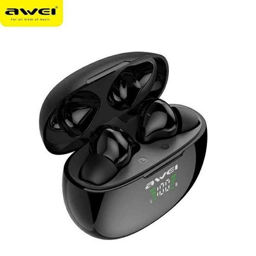 Awei Bluetooth Headphones Earphones 5.0 TWS T15P Black